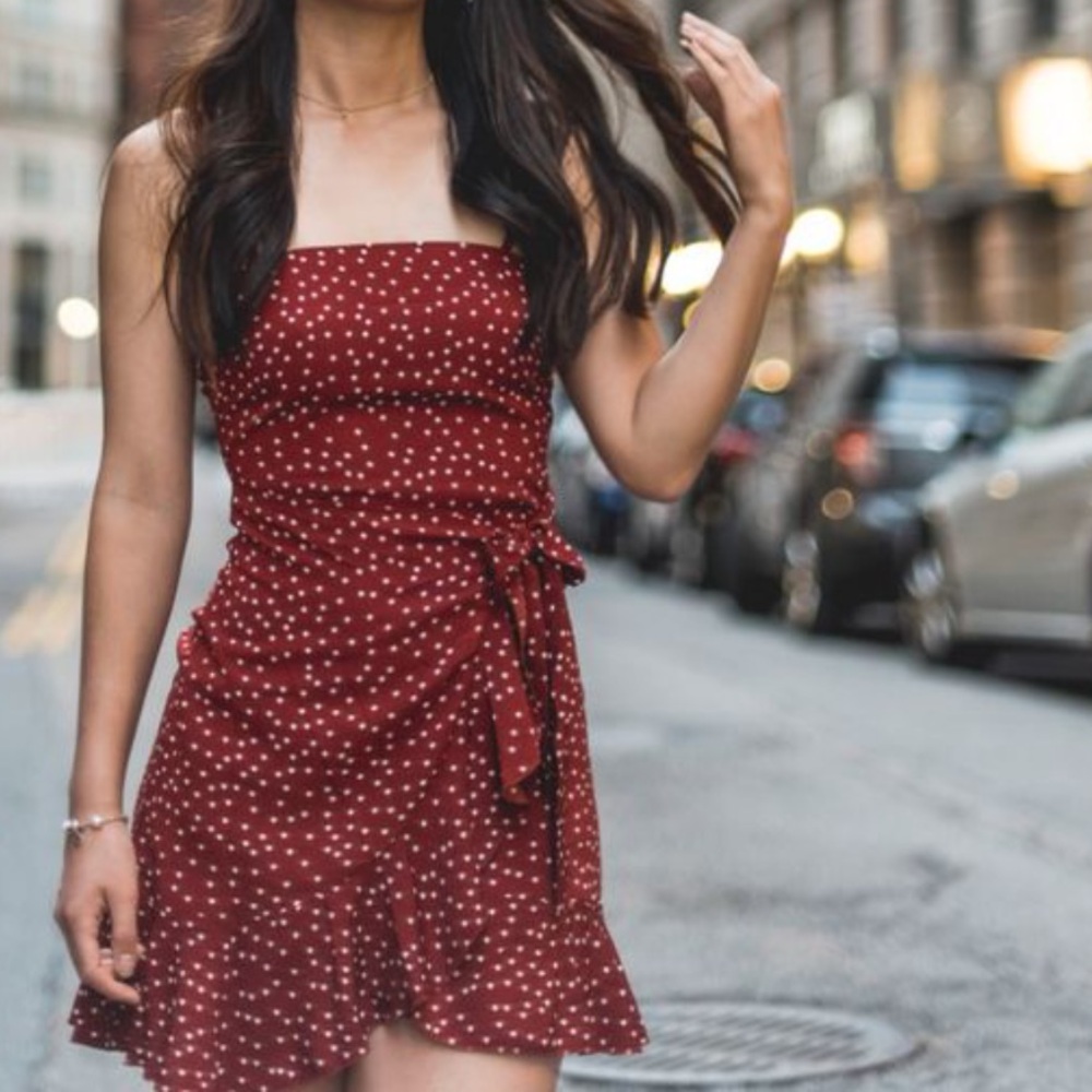 princess polly caesura mini wrap dress